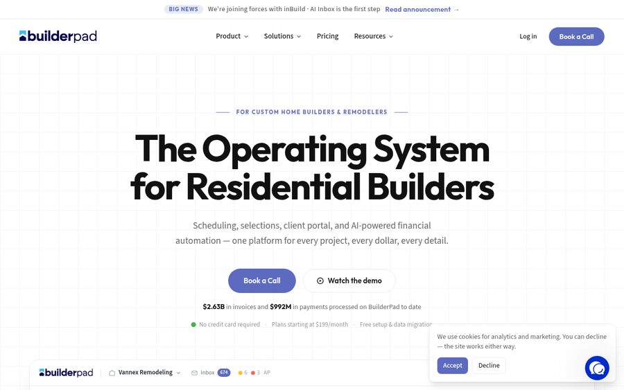 BuilderPad homepage screenshot