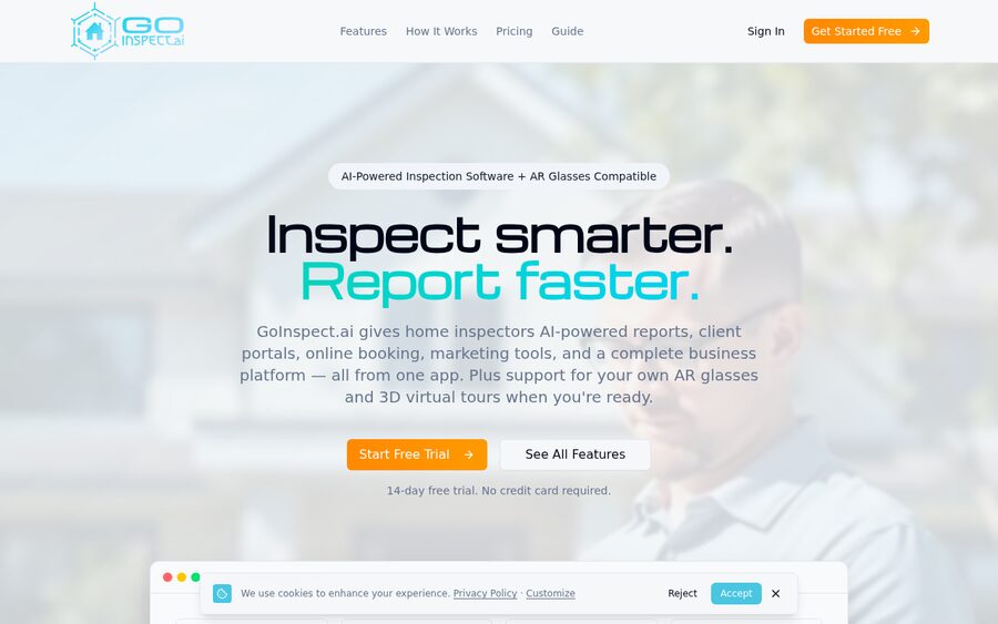 GoInspect.ai homepage screenshot