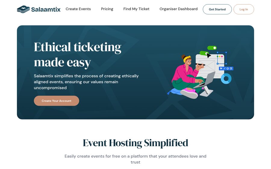 Salaamtix homepage screenshot