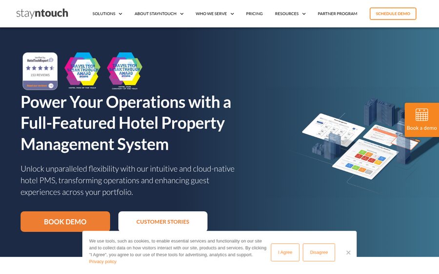 StayNTouch homepage screenshot